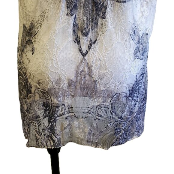 Vintage Dressbarn Lace Jem Sheer Layered Large Gothic Y2K Rocker Biker Tee - Picture 7 of 14